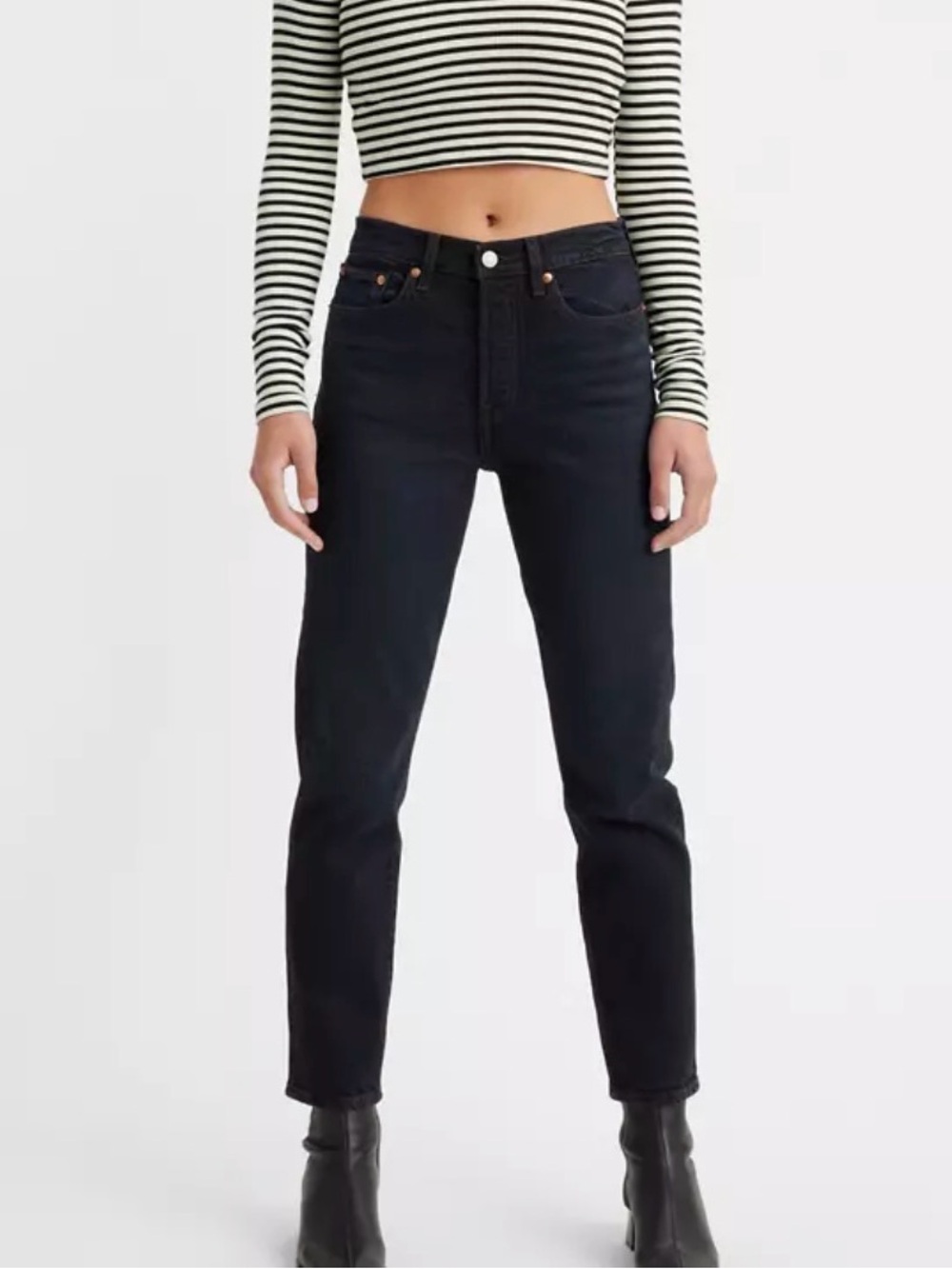 Levi’s Wedgie Icon Fit Ankle Women's Jeans straight size 25 faded black cropped